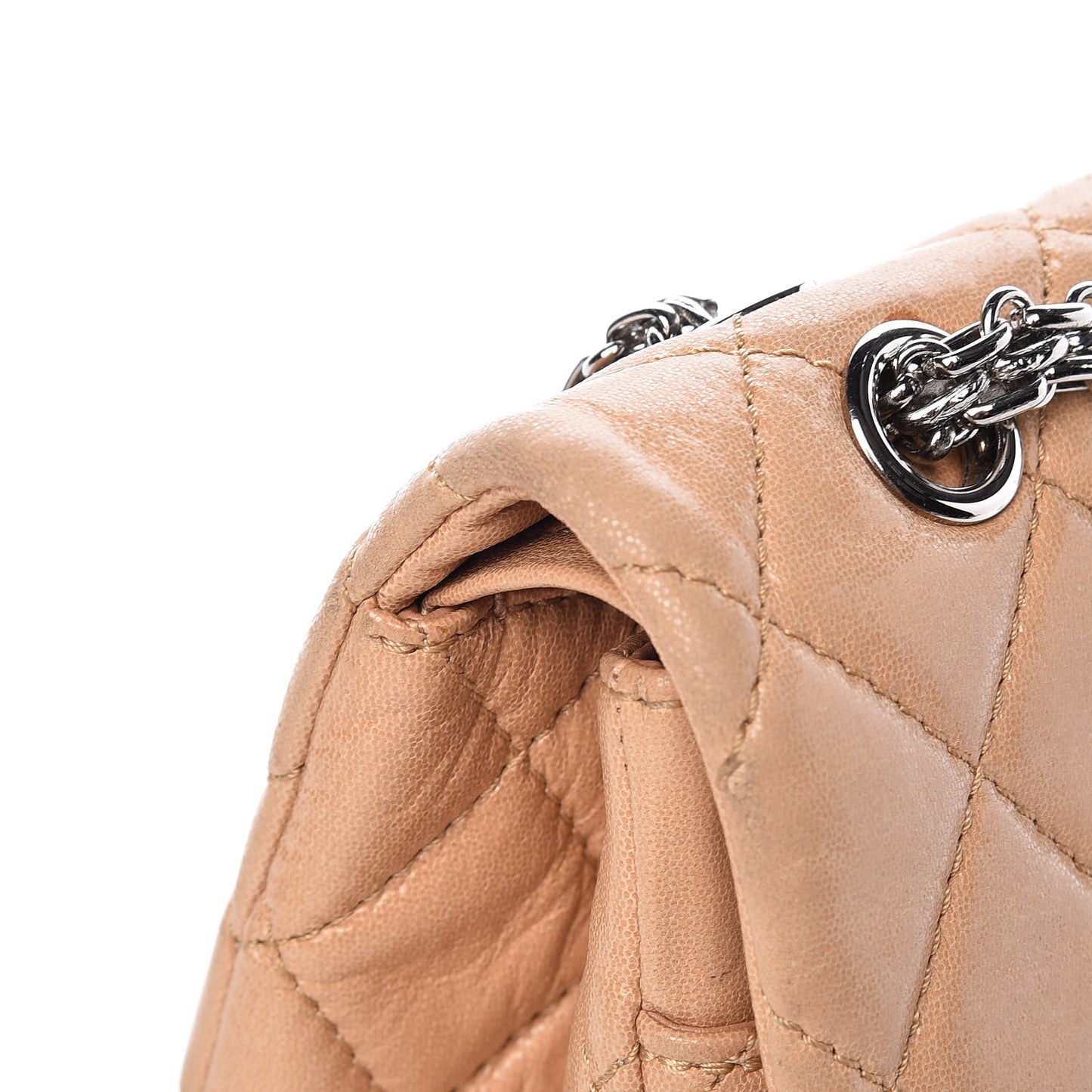 Iridescent Calfskin Quilted 2.55 Reissue 227 Flap Beige