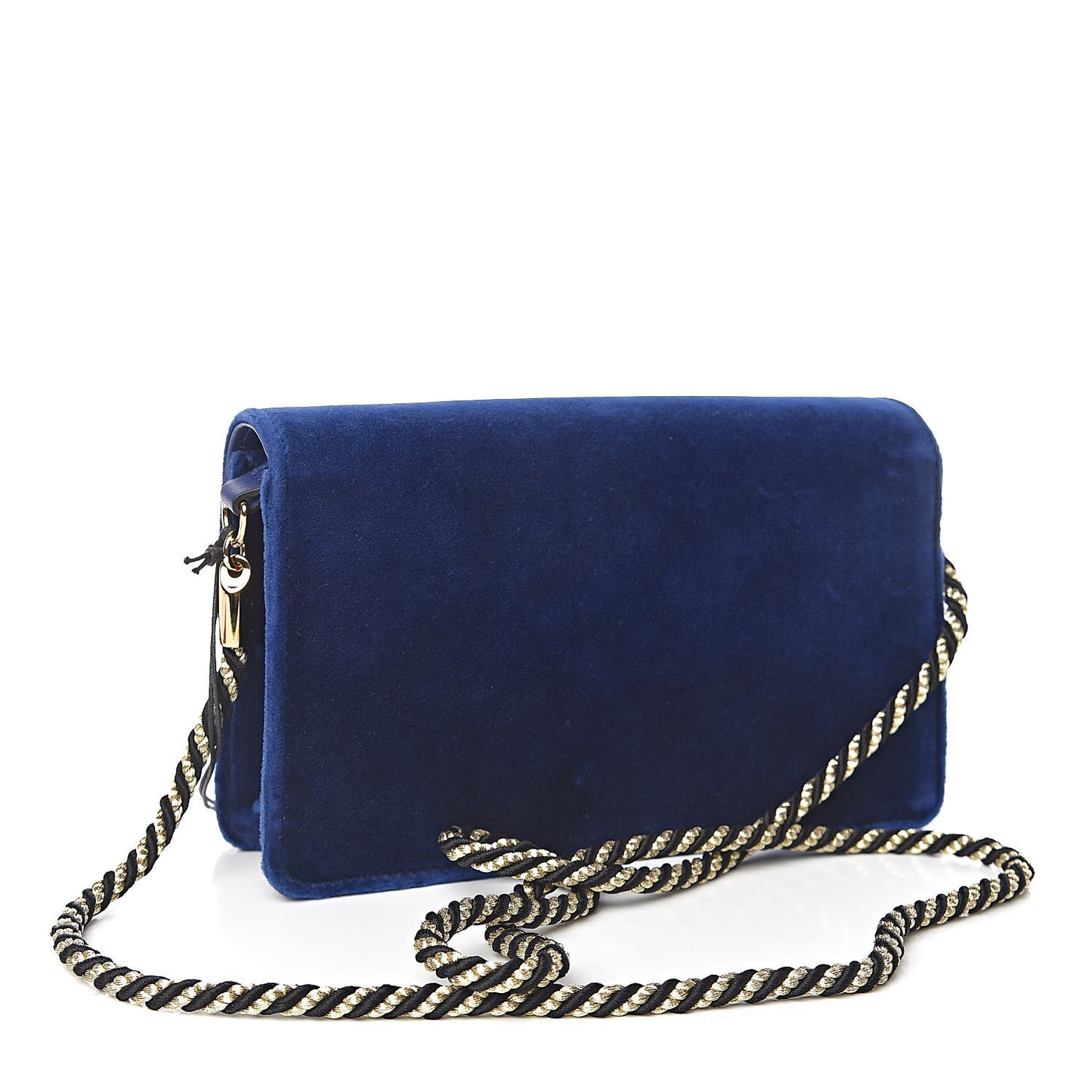 Velvet Crystal Square G Shoulder Bag Cobalt Blue