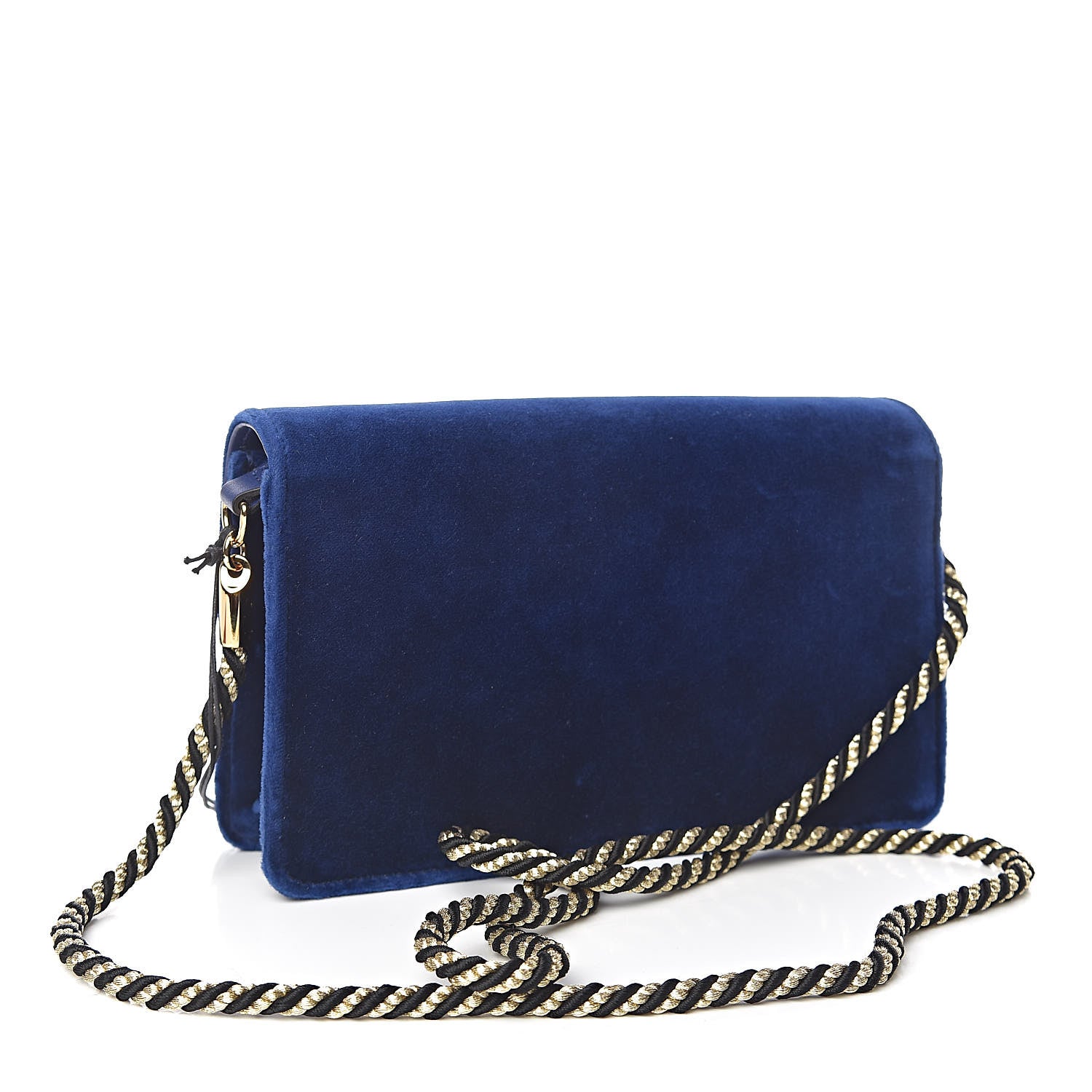 Gucci Velvet Crystal Square G Shoulder Bag Cobalt Blue 3 of 10