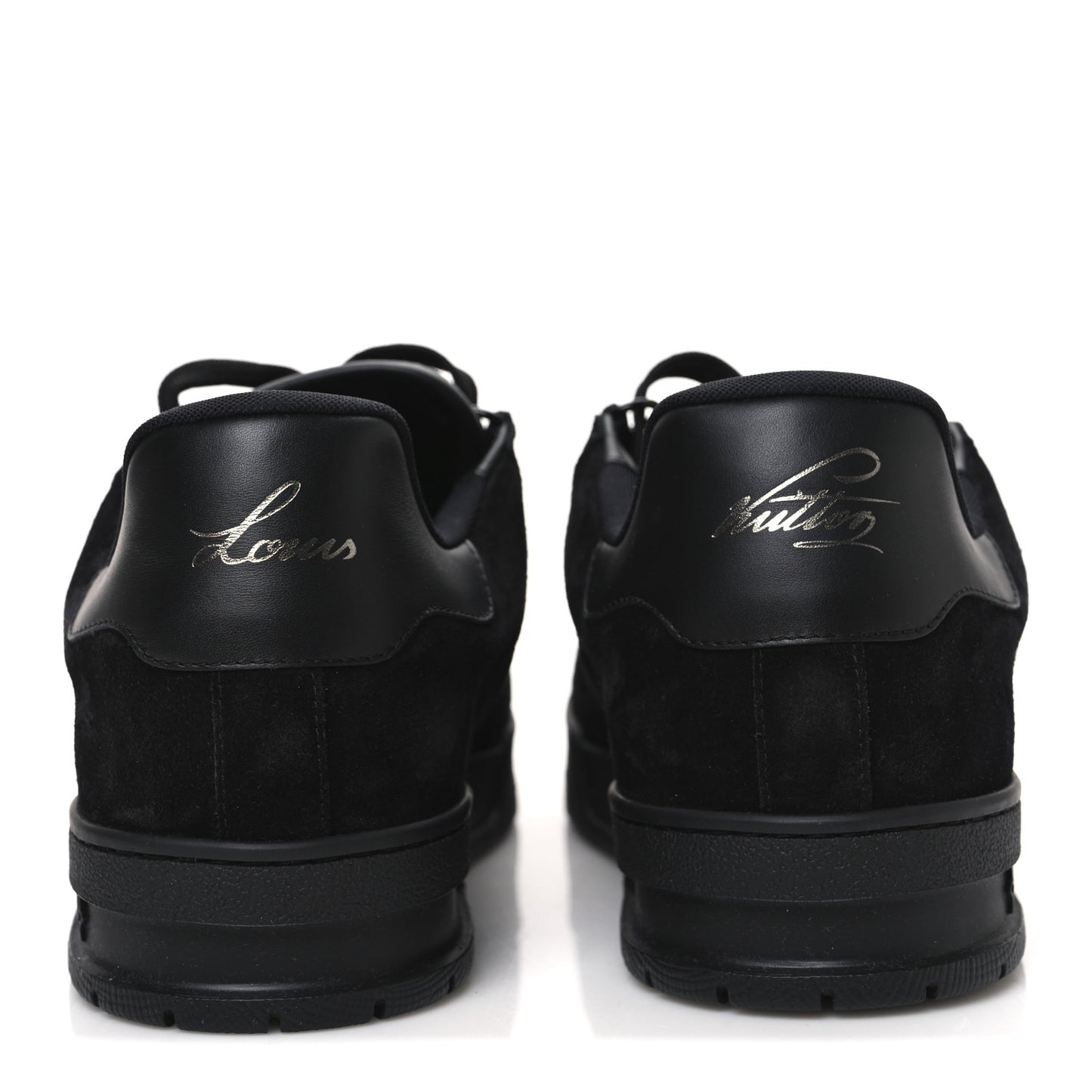Suede Mens LV Trainer Sneakers 8 Black