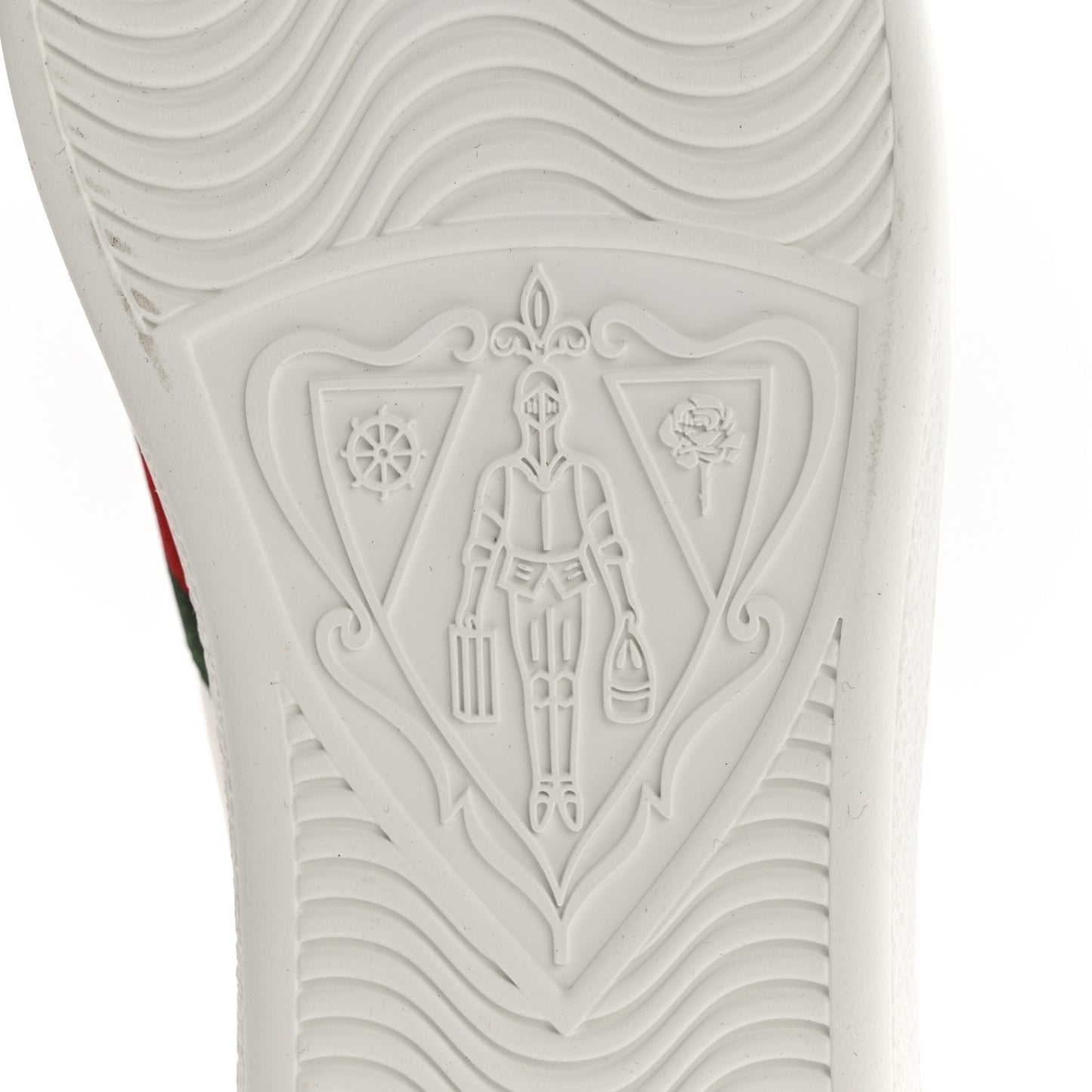 Calfskin Crocodile Web Womens Ace Sneakers 37 White Green