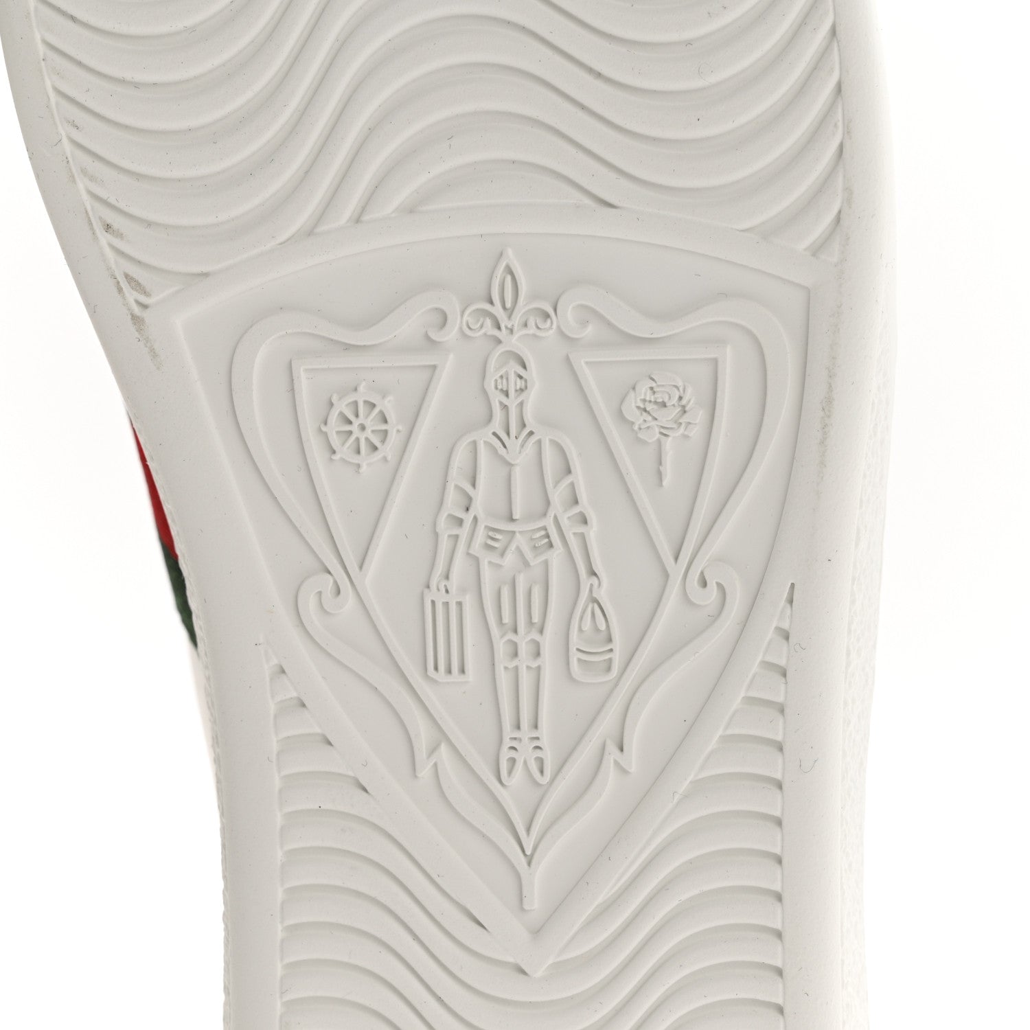Gucci Calfskin Crocodile Web Womens Ace Sneakers 37 White Green 7 of 9