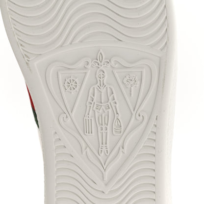 Gucci Calfskin Crocodile Web Womens Ace Sneakers 37 White Green 7 of 9
