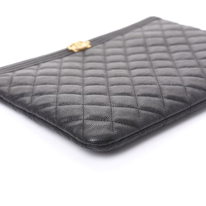 Chanel Caviar Quilted Medium Boy Cosmetic Case Black 5 of 10
