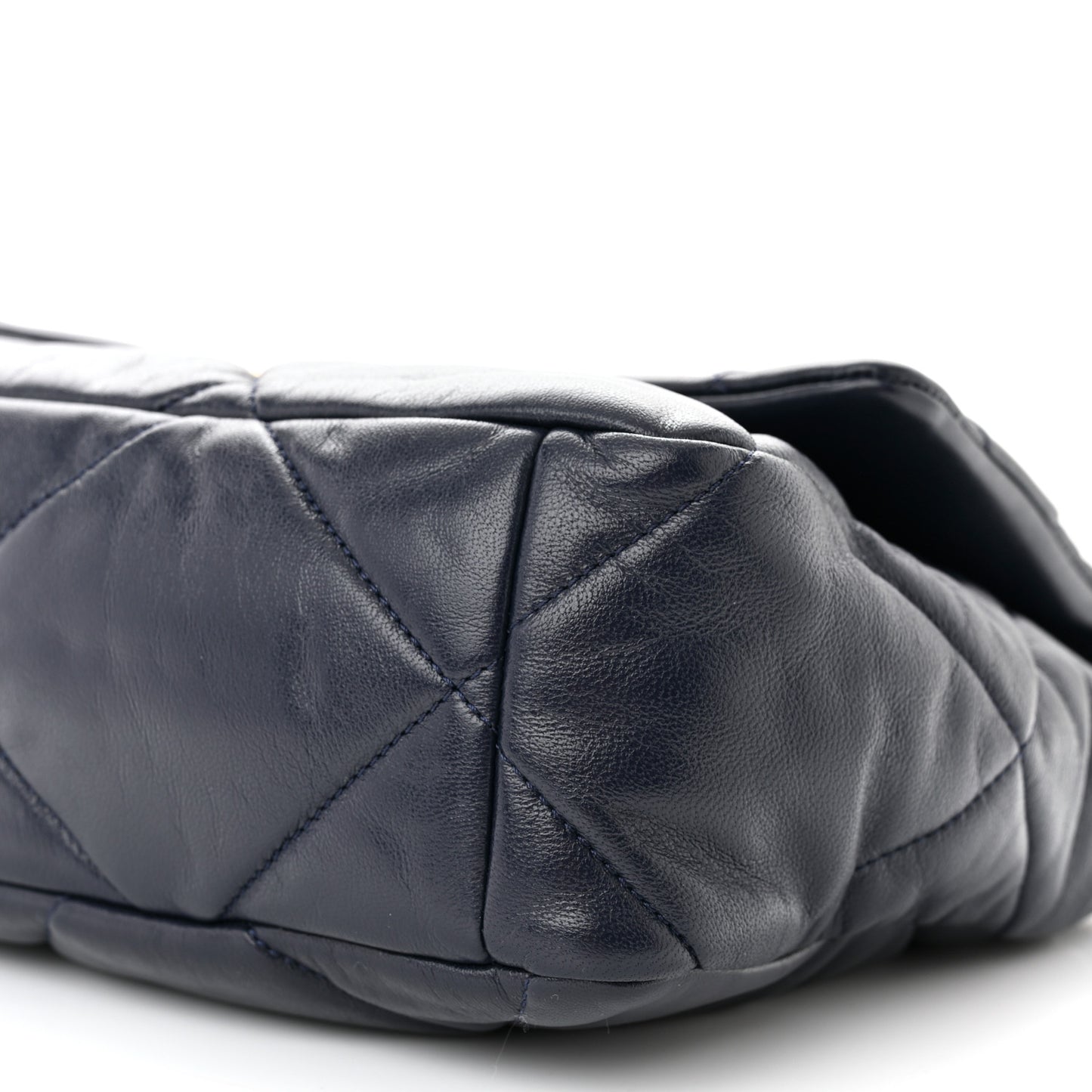 Lambskin Quilted Large Chanel 19 Flap Navy Blue