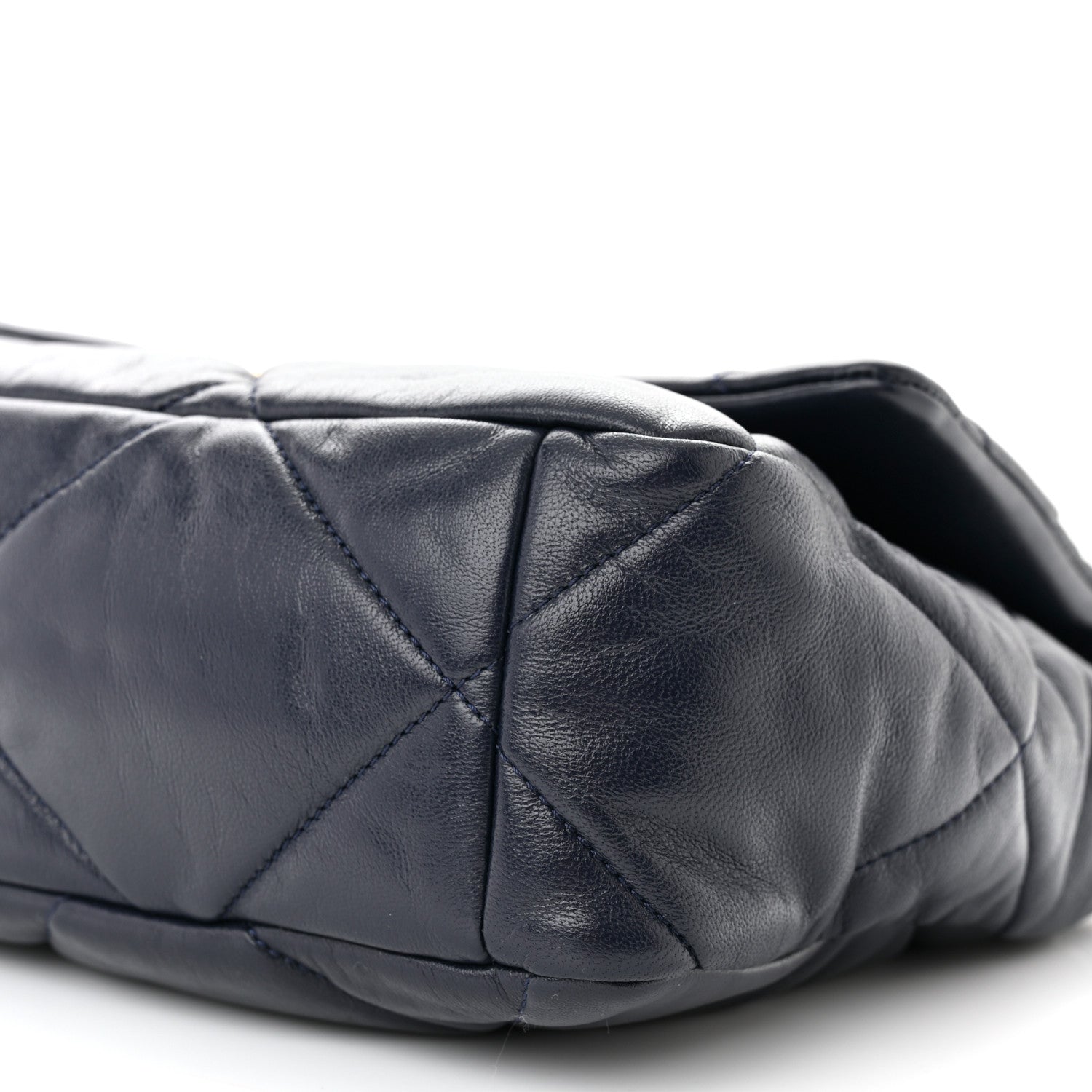 Chanel Lambskin Quilted Large Chanel 19 Flap Navy Blue 10 of 11