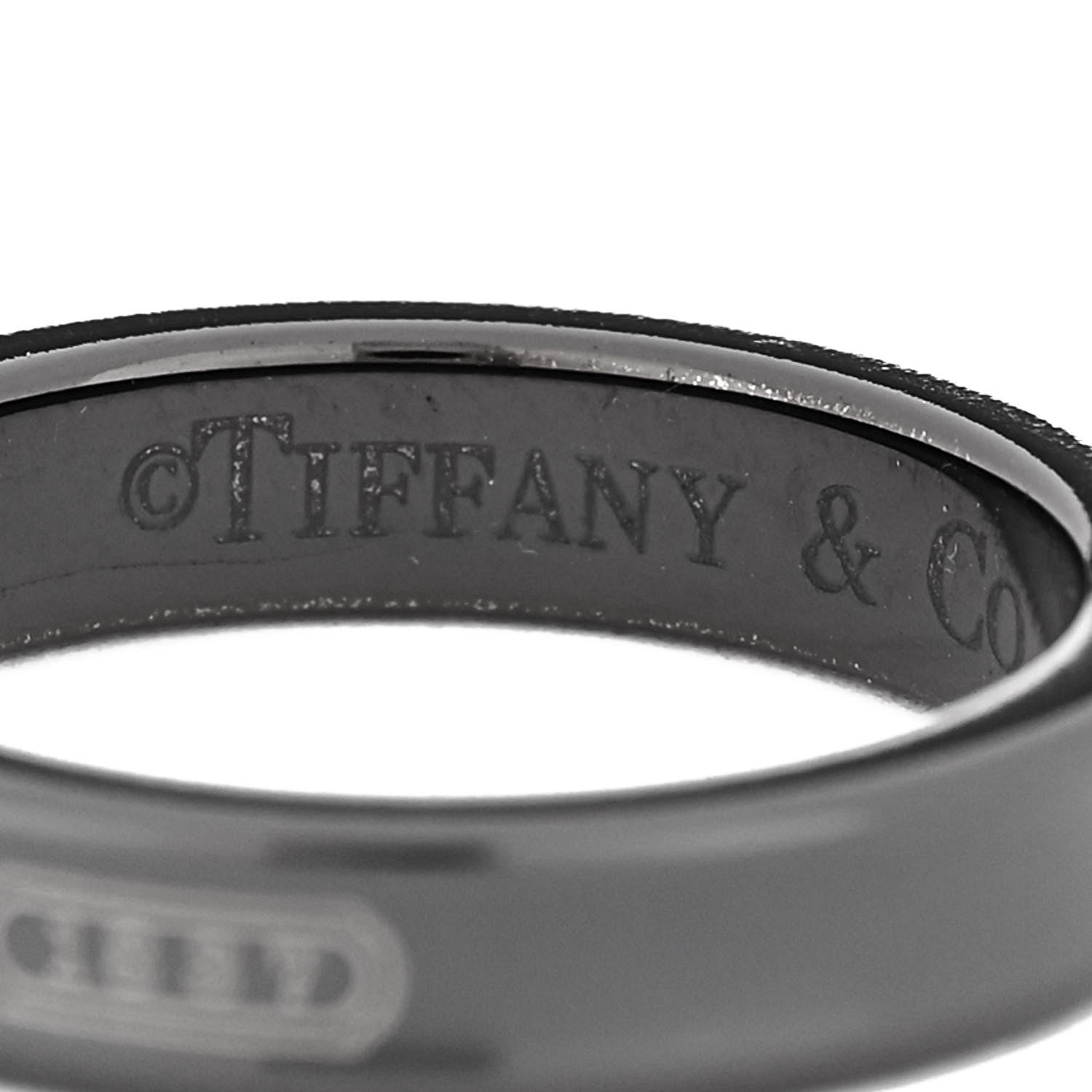 Tiffany Titanium 1837 Narrow Band Ring 52 6 4 of 5