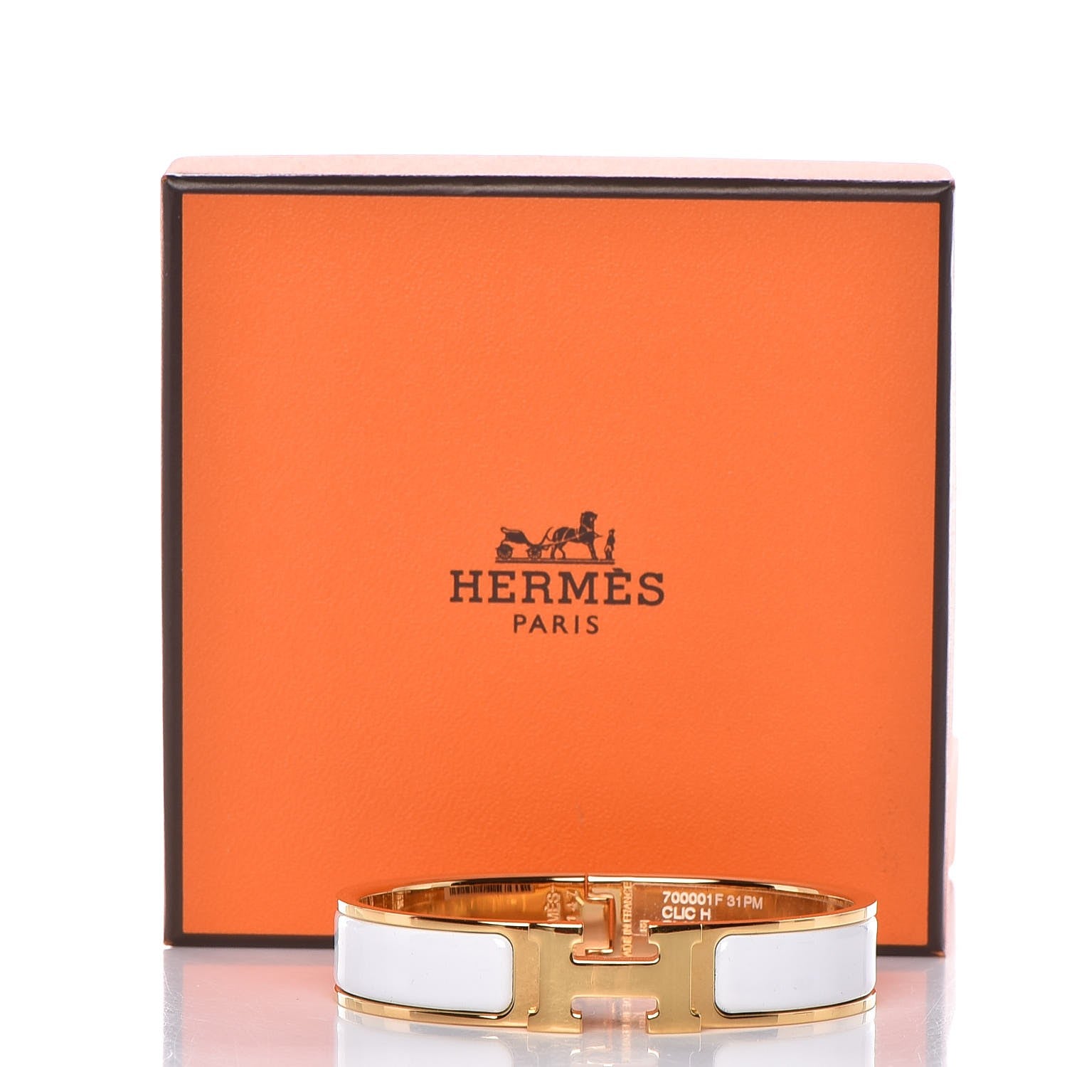 Hermes Enamel Narrow Clic Clac H Bracelet PM White 5 of 5