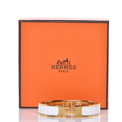 Hermes Enamel Narrow Clic Clac H Bracelet PM White 5 of 5