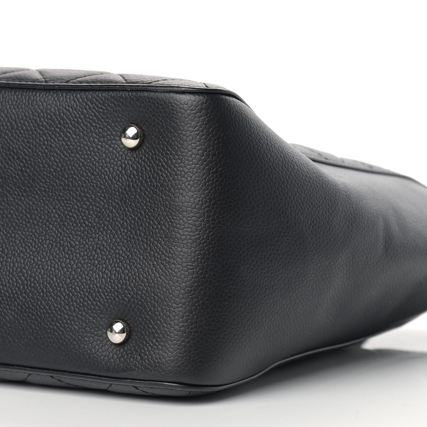 Caviar Quilted Small CC Box Shopping Tote Black