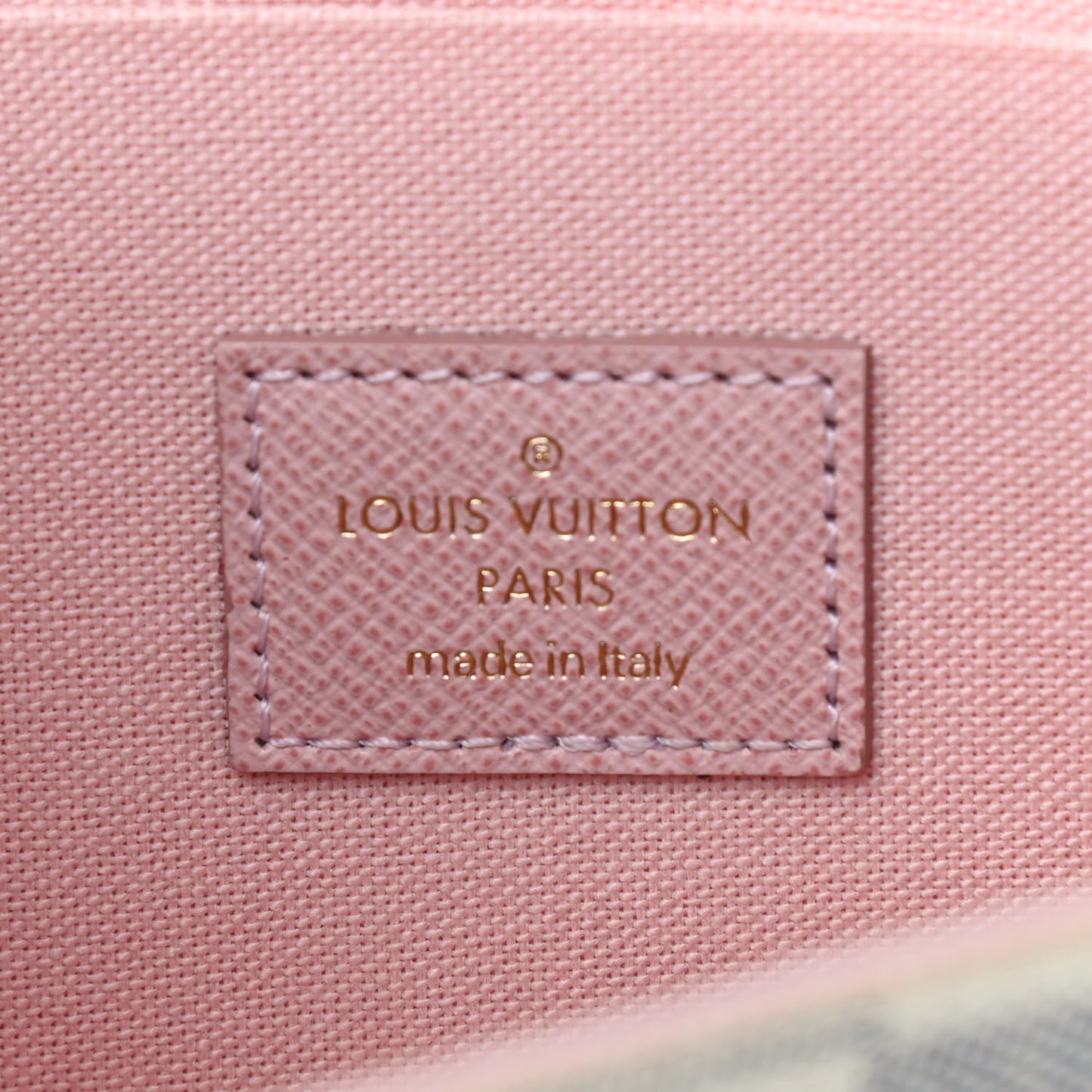 Damier Azur Pochette Felicie Chain Wallet Rose Ballerine