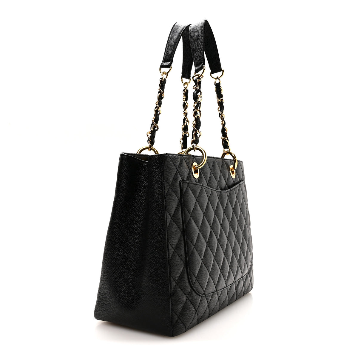 Caviar Quilted Grand Shopping Tote GST Black