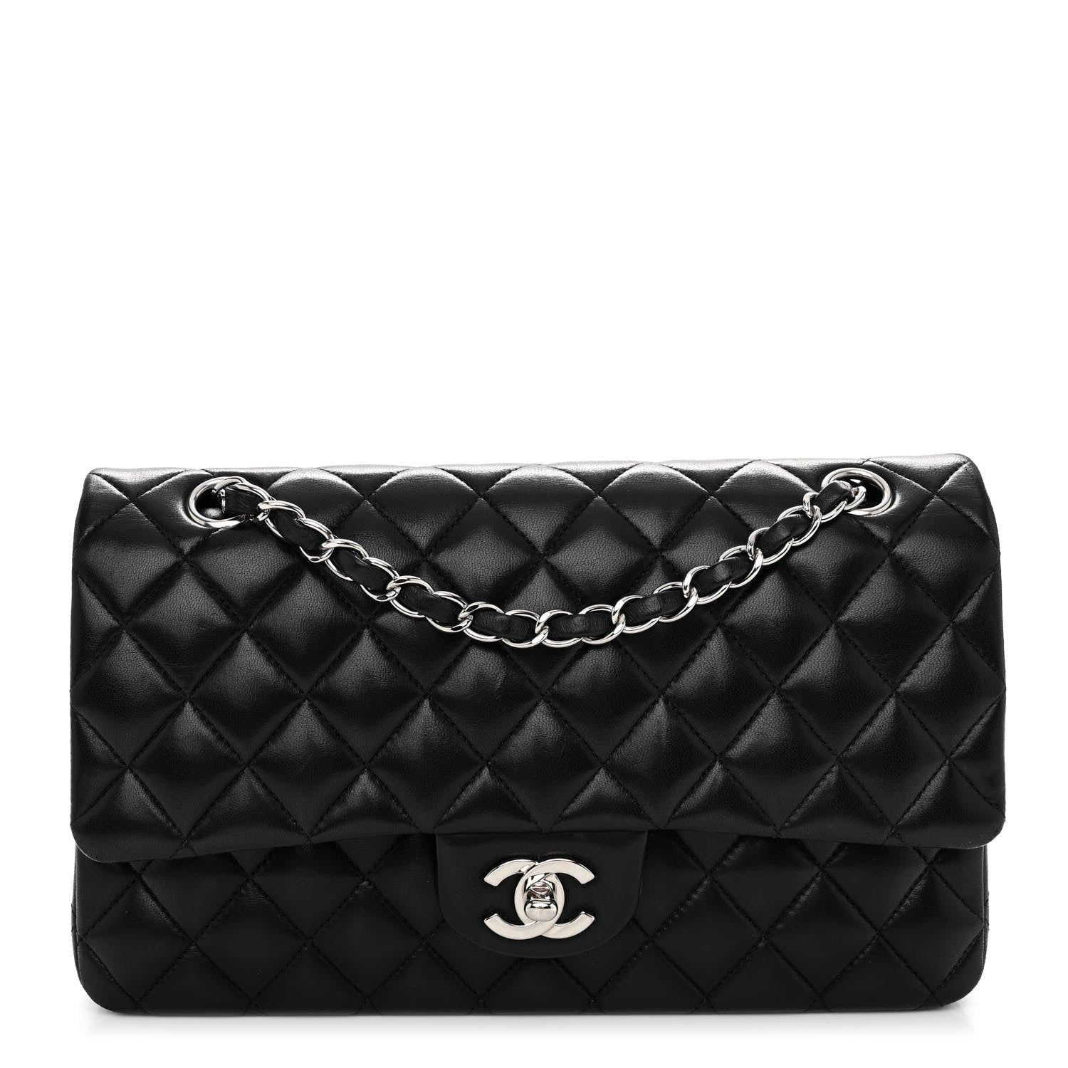 Chanel Lambskin Quilted Medium Double Flap Black 1 of 11