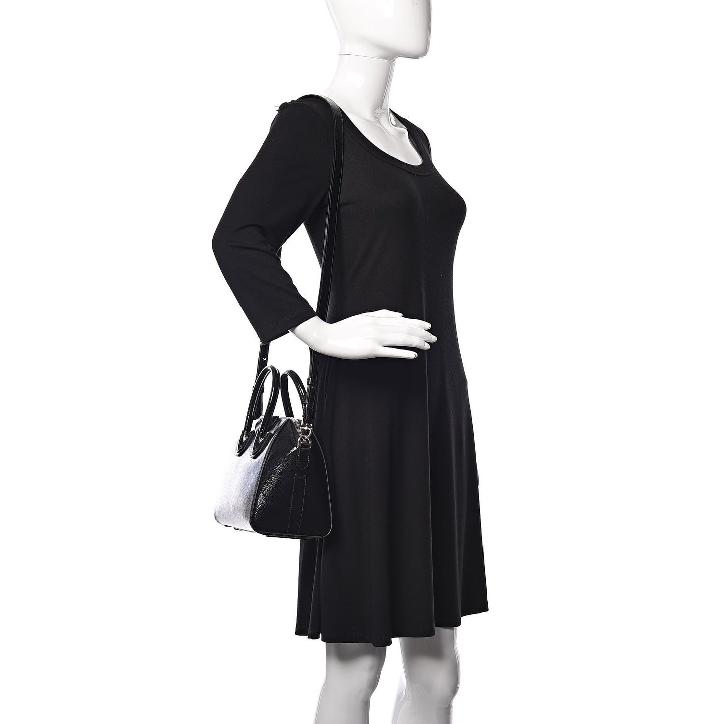 Textured Patent Calfskin Mini Antigona Black