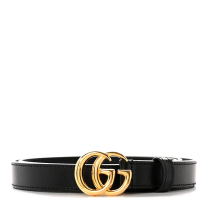 Gucci Plutone Calfskin Double G 20mm Belt 90 36 Black 1 of 8