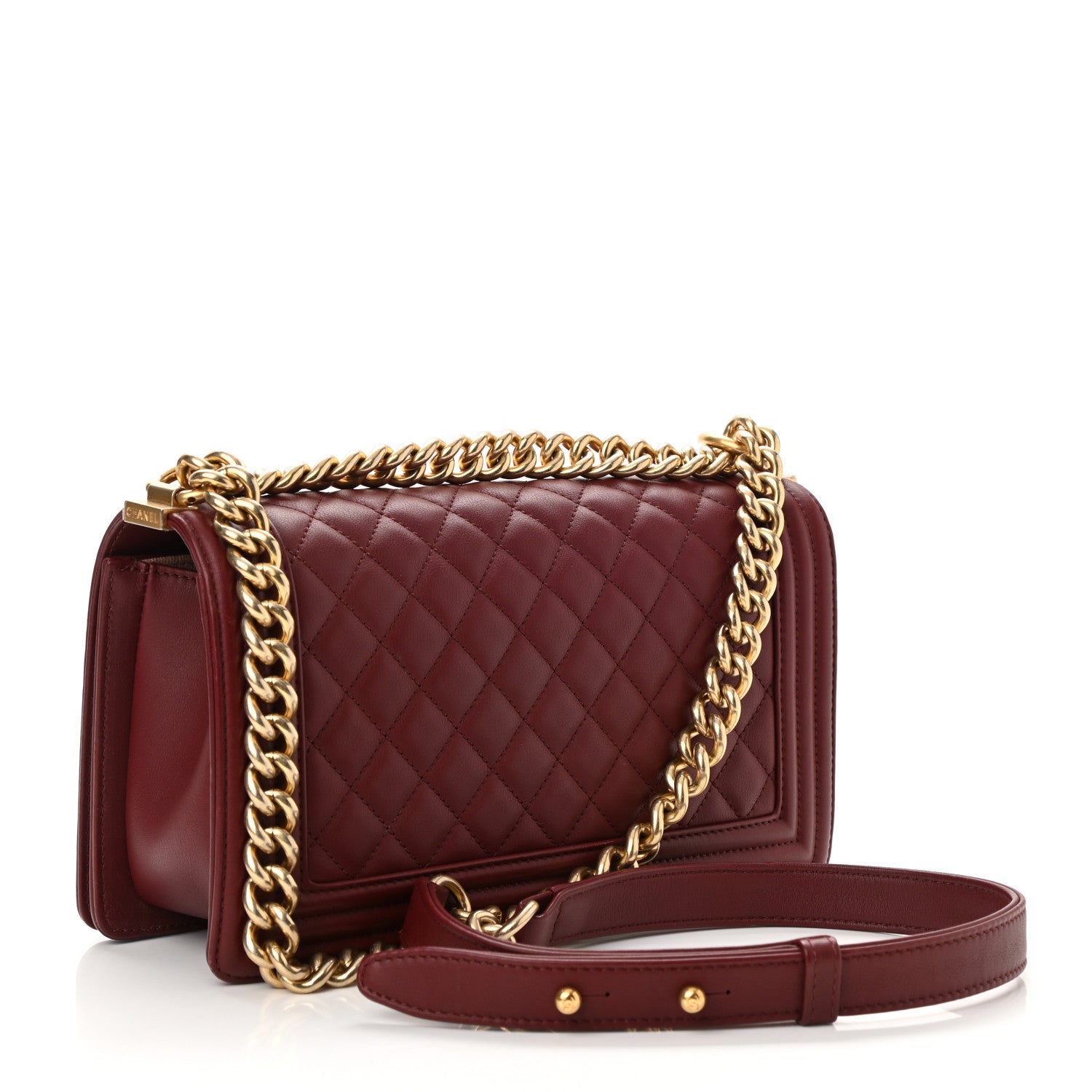 Chanel Lambskin Quilted Medium Boy Flap Burgundy 3 of 10