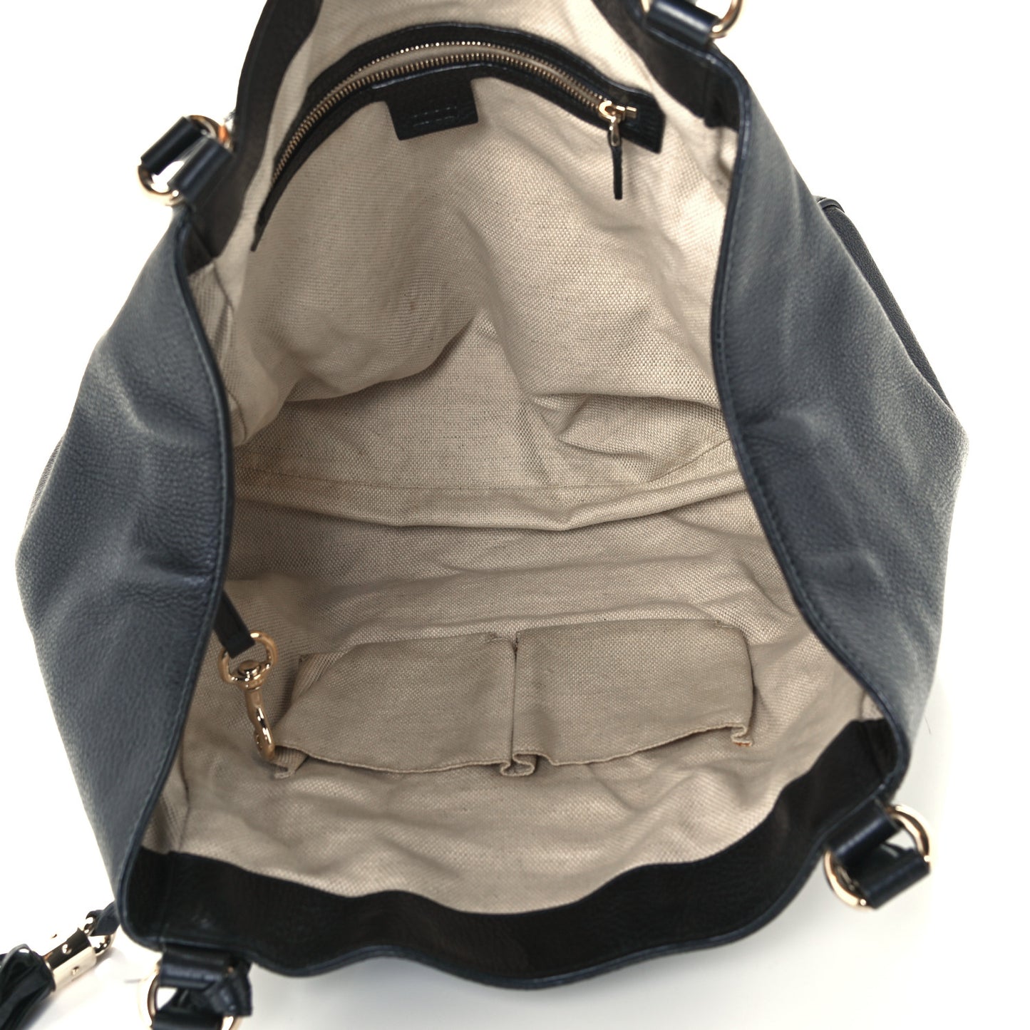 Pebbled Calfskin Medium Soho Shoulder Bag Black