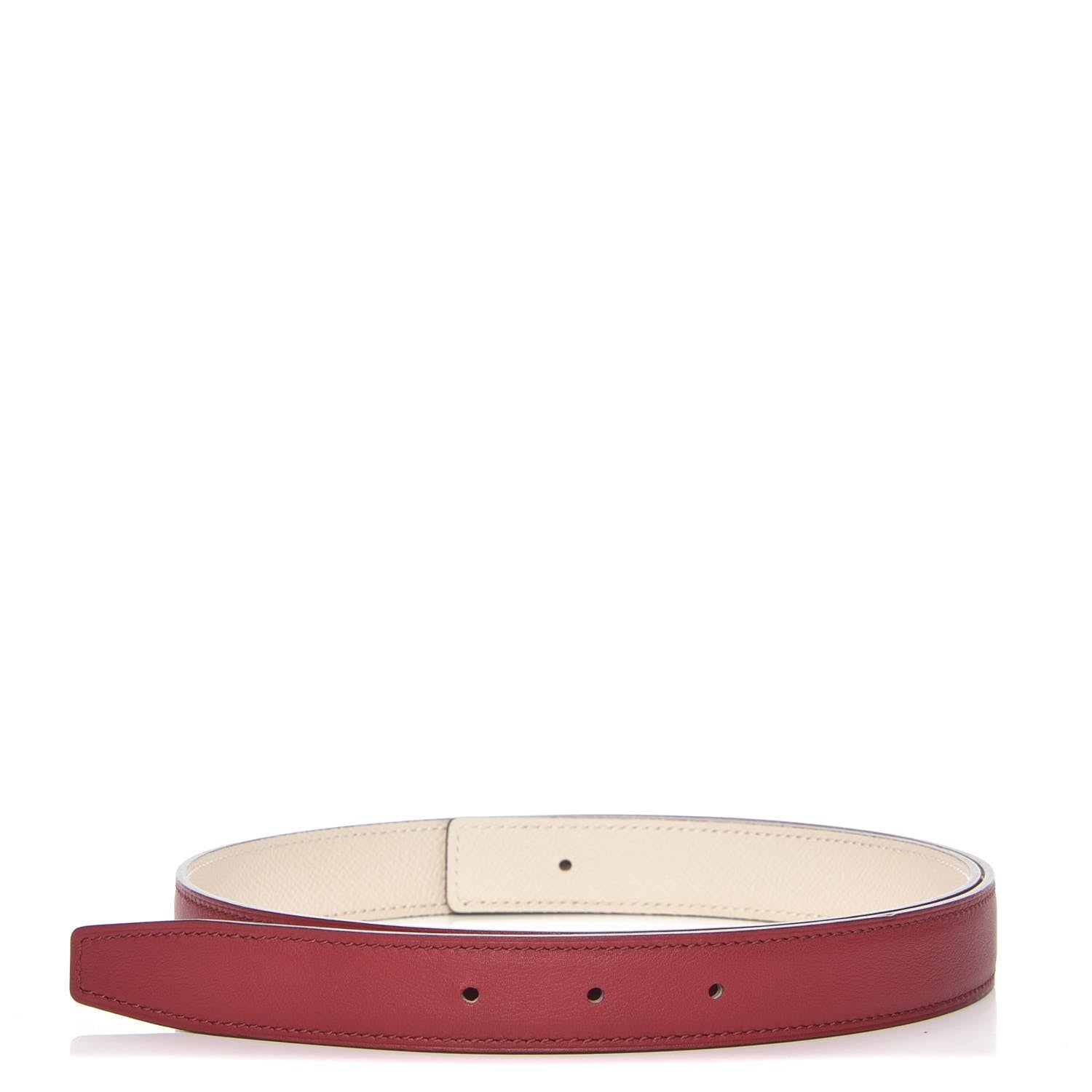 Hermes Swift Epsom 24mm Belt Strap 85 Rouge Grenat Craie 1 of 6