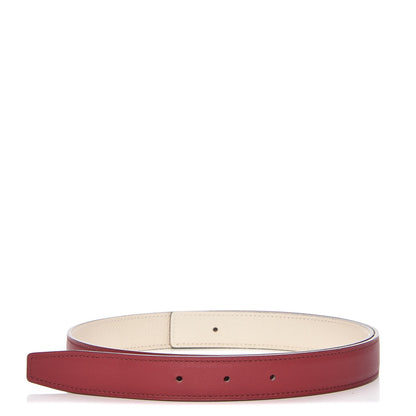 Hermes Swift Epsom 24mm Belt Strap 85 Rouge Grenat Craie 1 of 6