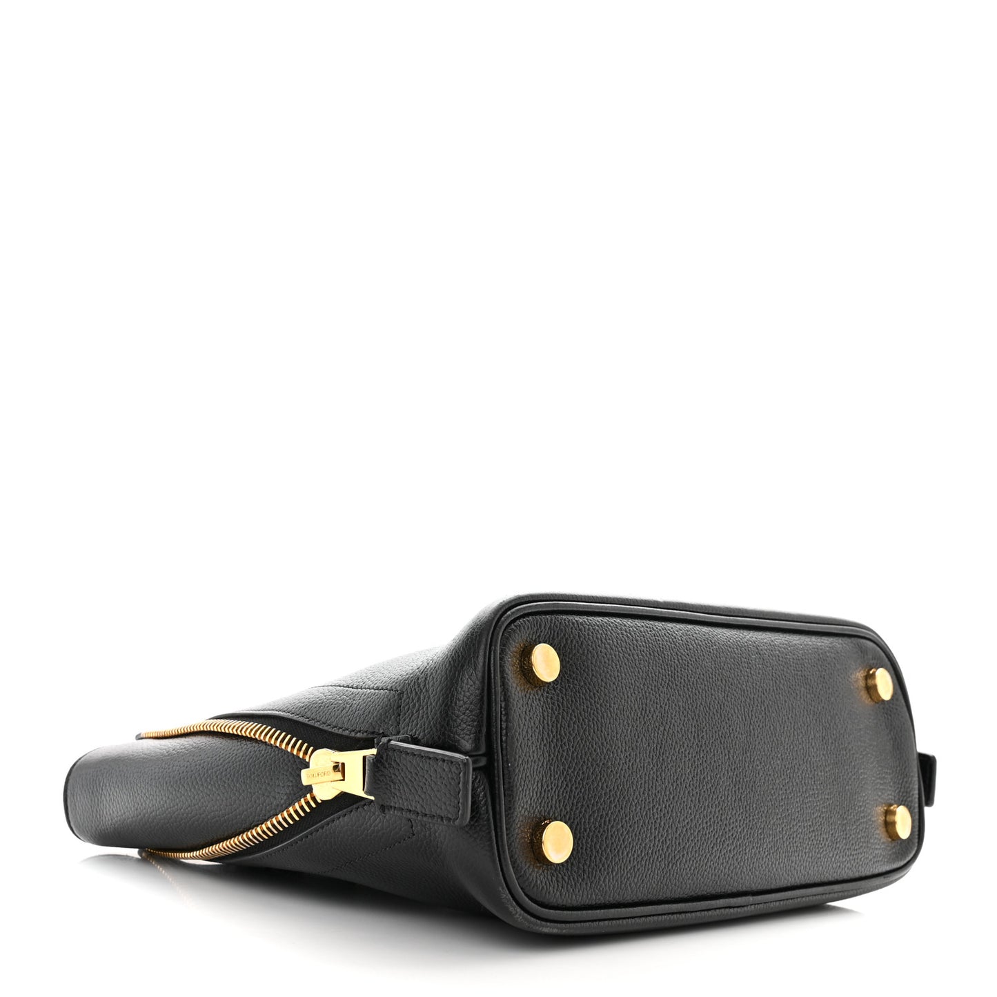 Pebbled Calfskin Small Jennifer Zip Tote Black