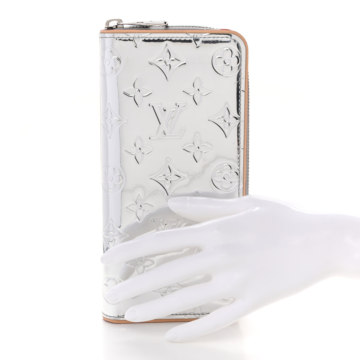 Monogram Mirror Zippy Wallet Silver