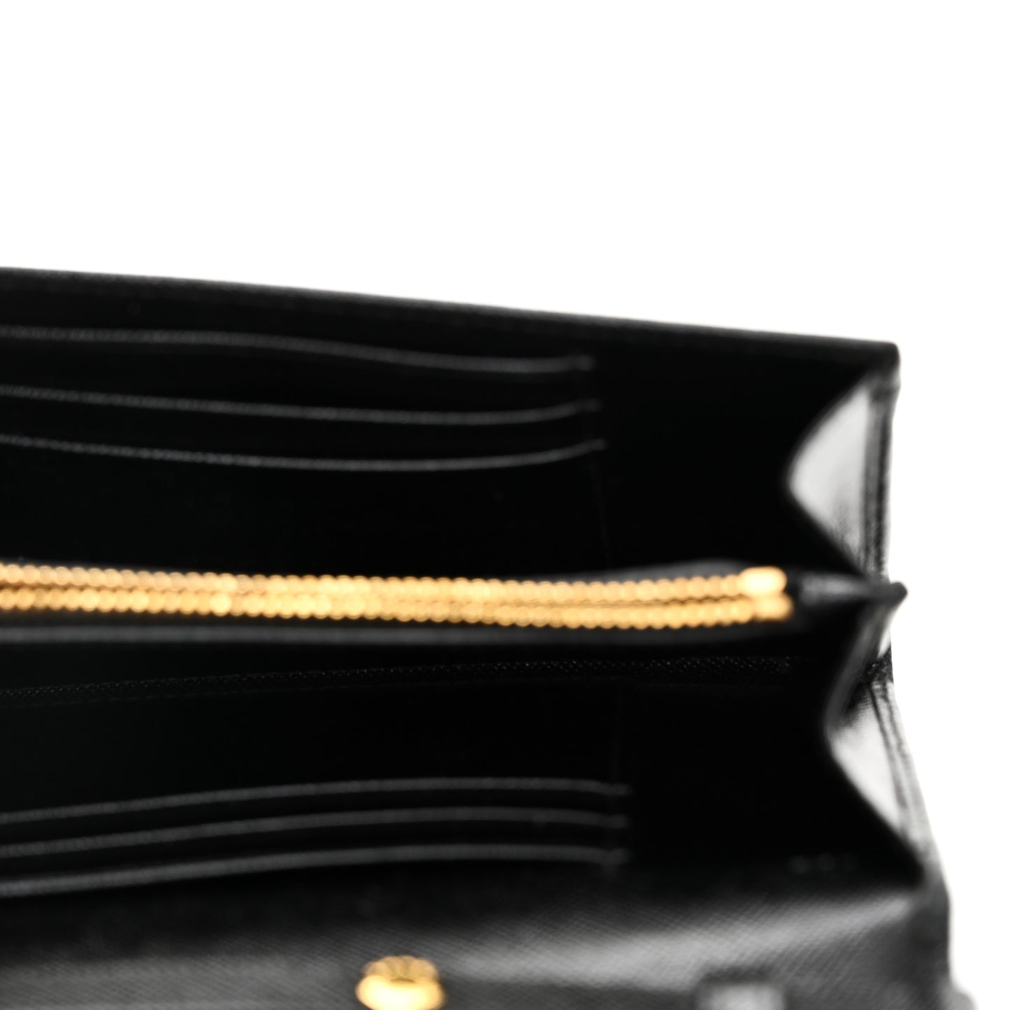 Saffiano Bow Flap Wallet Black