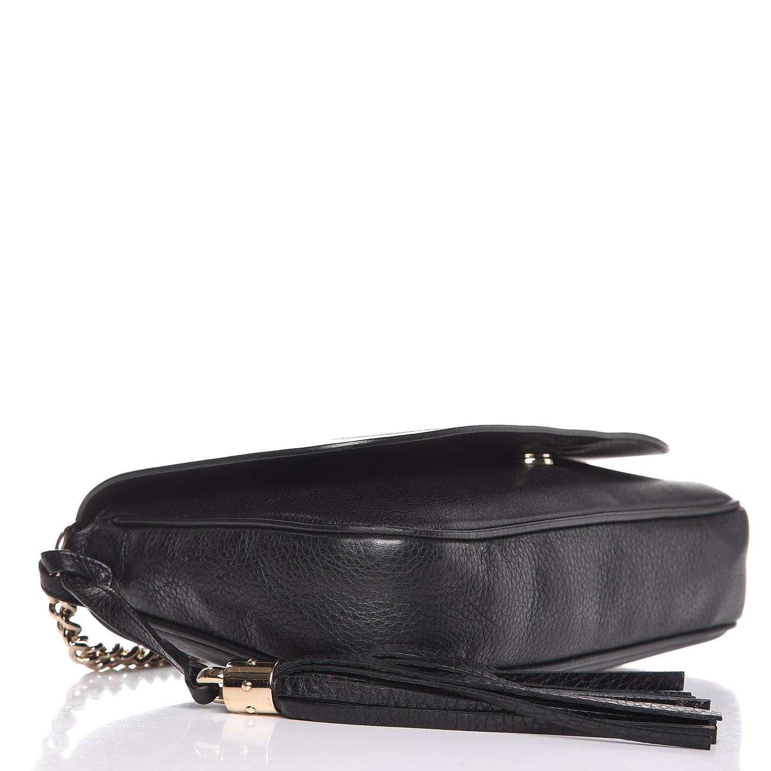 Gucci Pebbled Calfskin Medium Soho Flap Crossbody Black 4 of 17