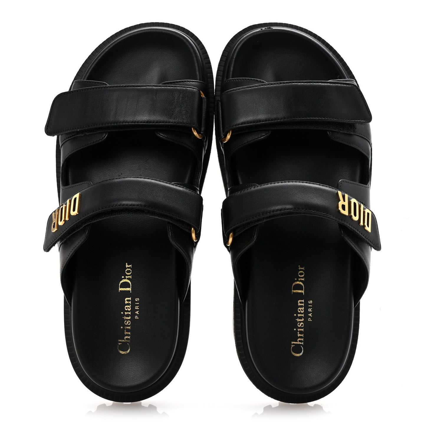 Lambskin Dioract 10mm Slide Sandals 39.5 Black