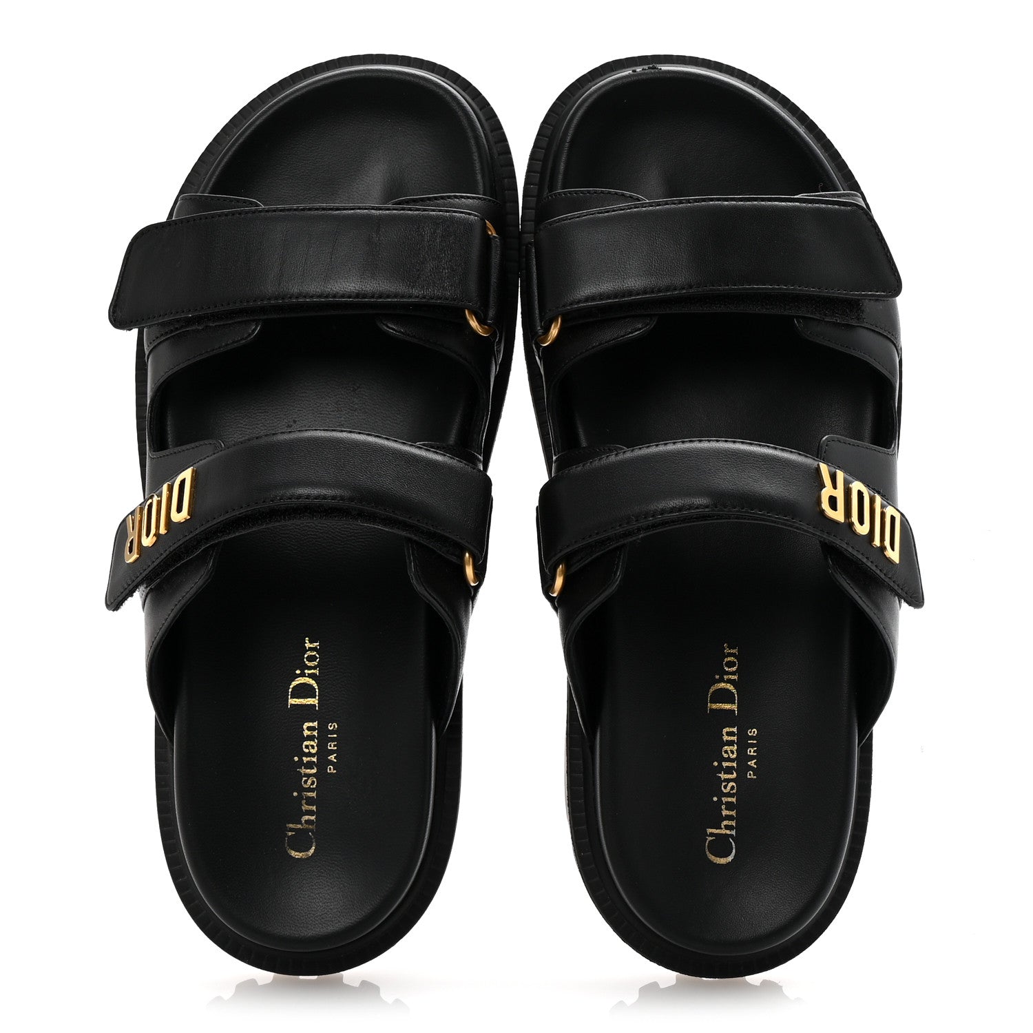 Christian Dior Lambskin Dioract 10mm Slide Sandals 39.5 Black 2 of 10