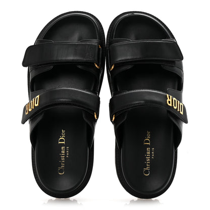 Christian Dior Lambskin Dioract 10mm Slide Sandals 39.5 Black 2 of 10