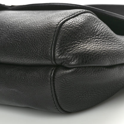 Gucci Pebbled Calfskin Medium Techno Horsebit Shoulder Flap Bag Black 10 of 14