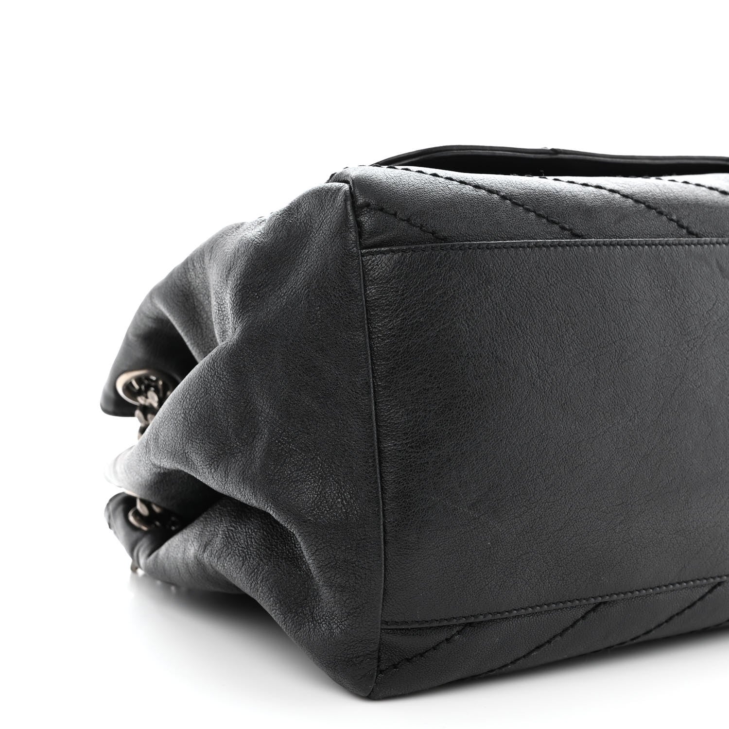 Saint Laurent Vintage Lambskin Chevron Monogram Large Nolita Black 9 of 12