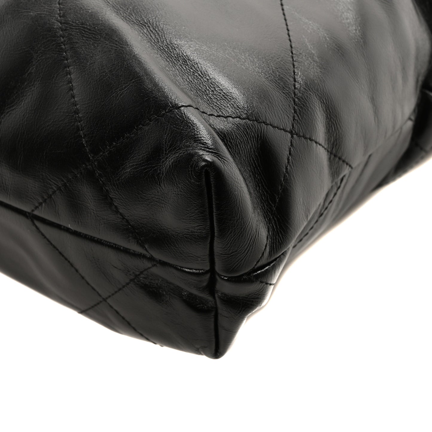 Shiny Calfskin Quilted Small Chanel 22 Black