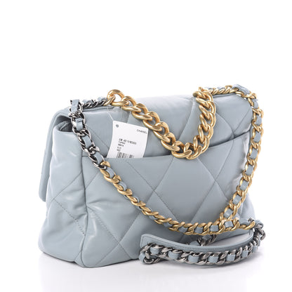 Chanel Goatskin Quilted Large 19 Flap Blue 4 of 11