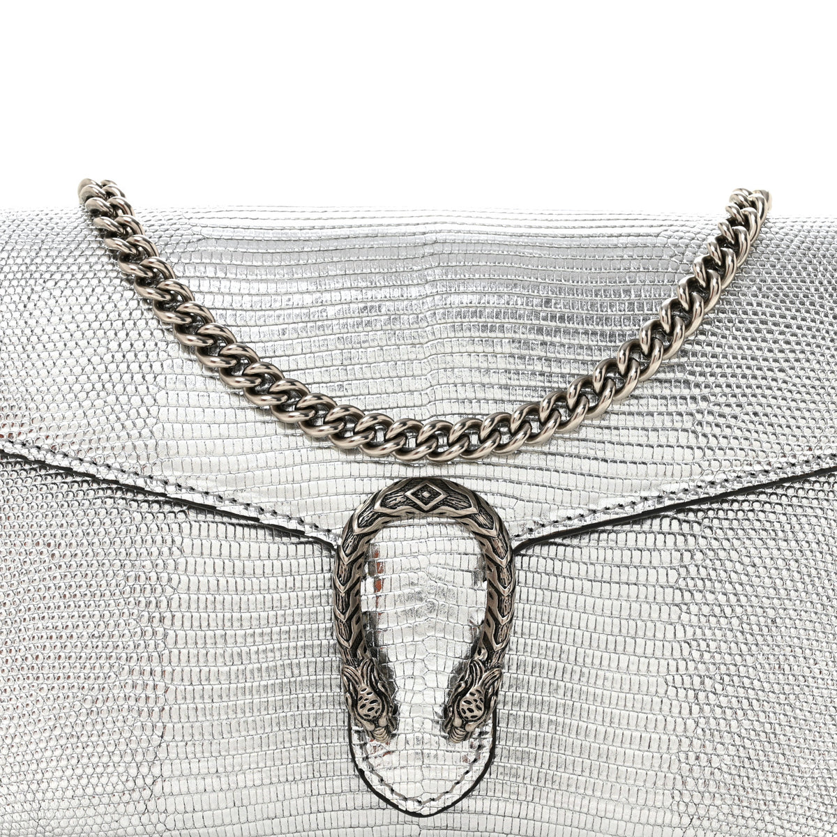 Lizard Mini Dionysus Chain Wallet Silver
