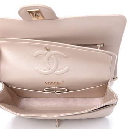 Chanel Iridescent Lambskin Quilted Medium Double Flap Beige 5 of 11