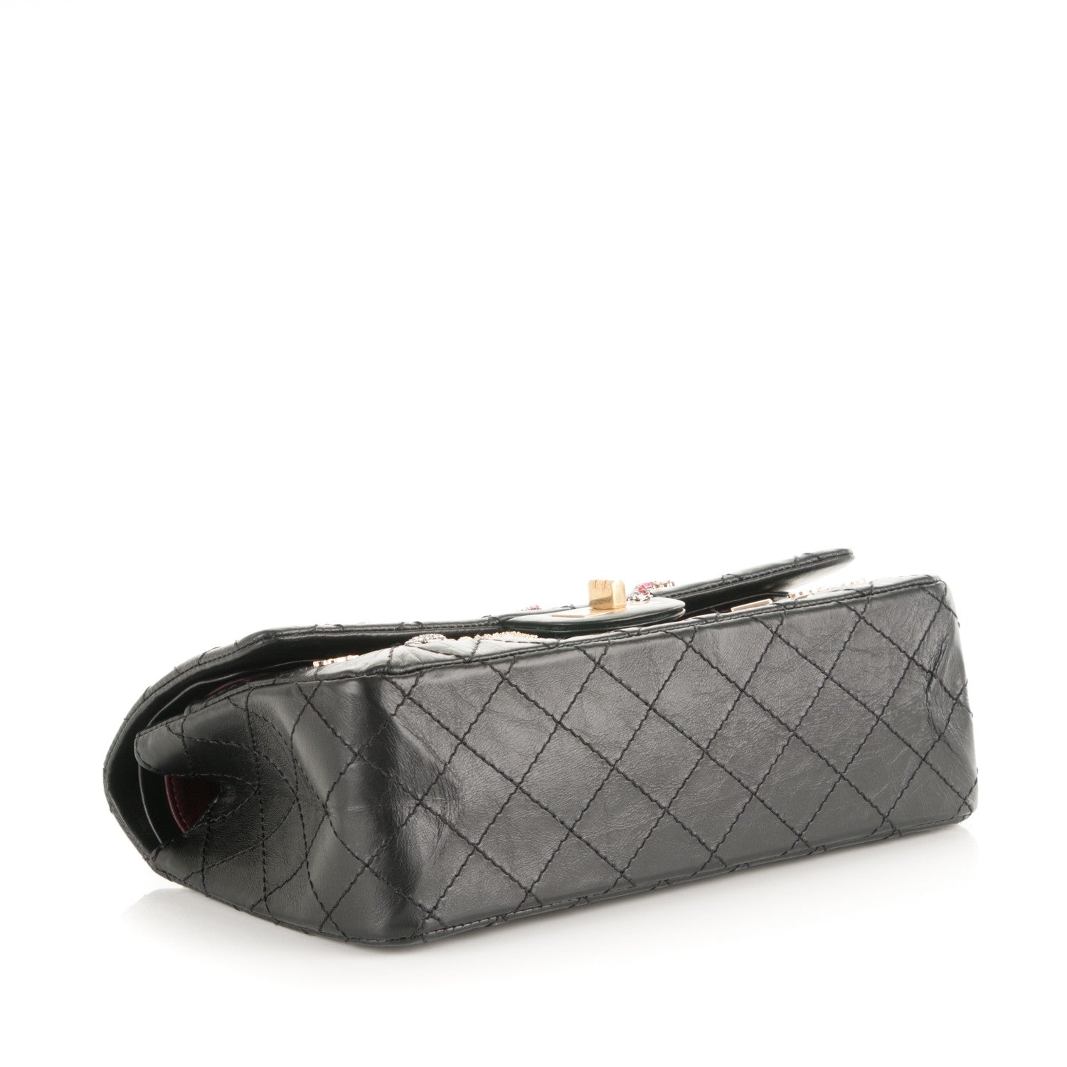 Chanel Aged Calfskin Lucky Charms 2.55 Reissue 225 Flap Black 5 of 8