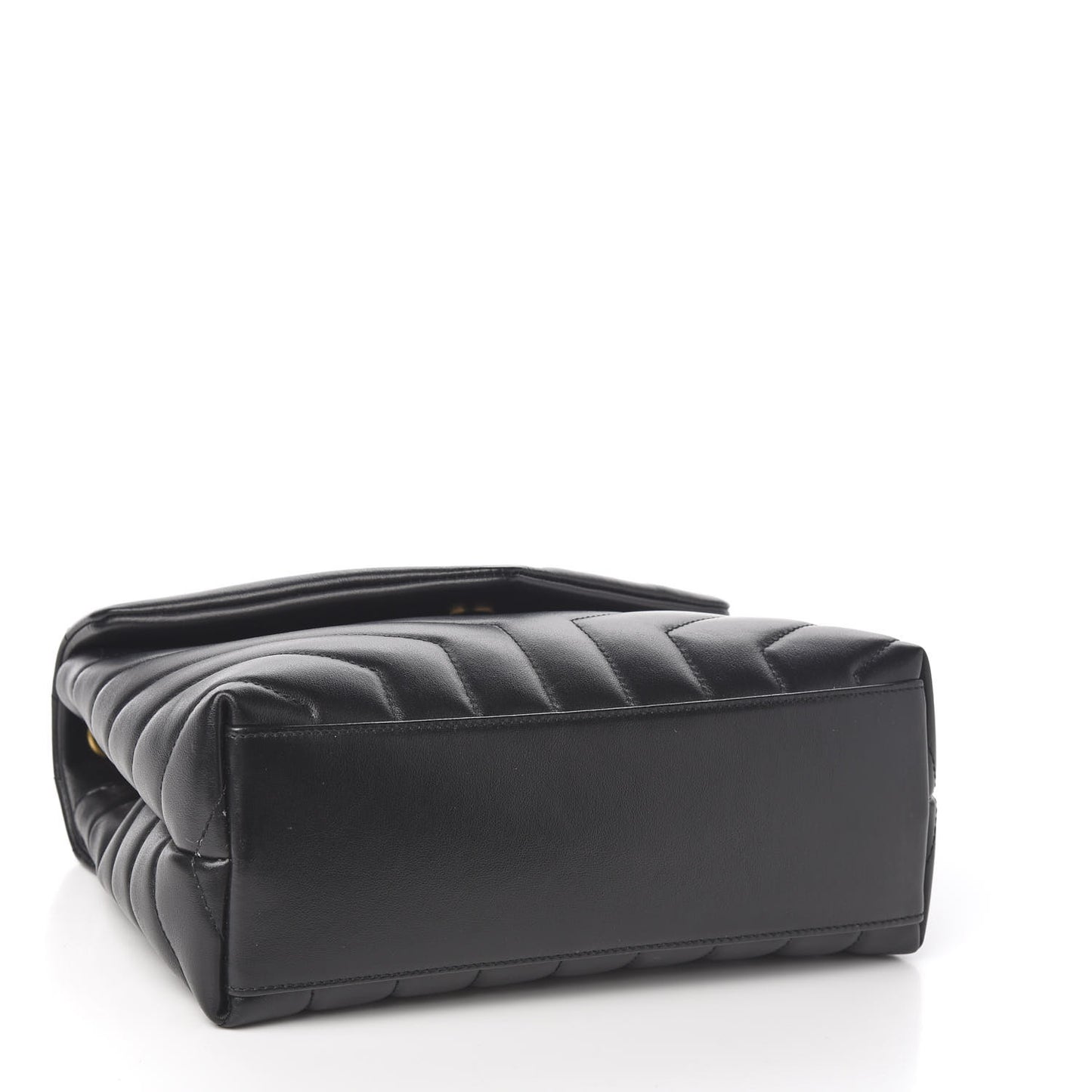 Calfskin Y Quilted Monogram Small Loulou Chain Satchel Black