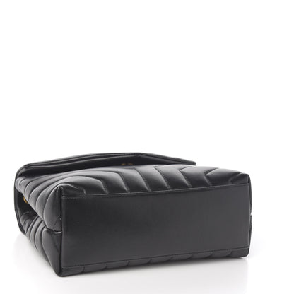 Saint Laurent Calfskin Y Quilted Monogram Small Loulou Chain Satchel Black 3 of 9