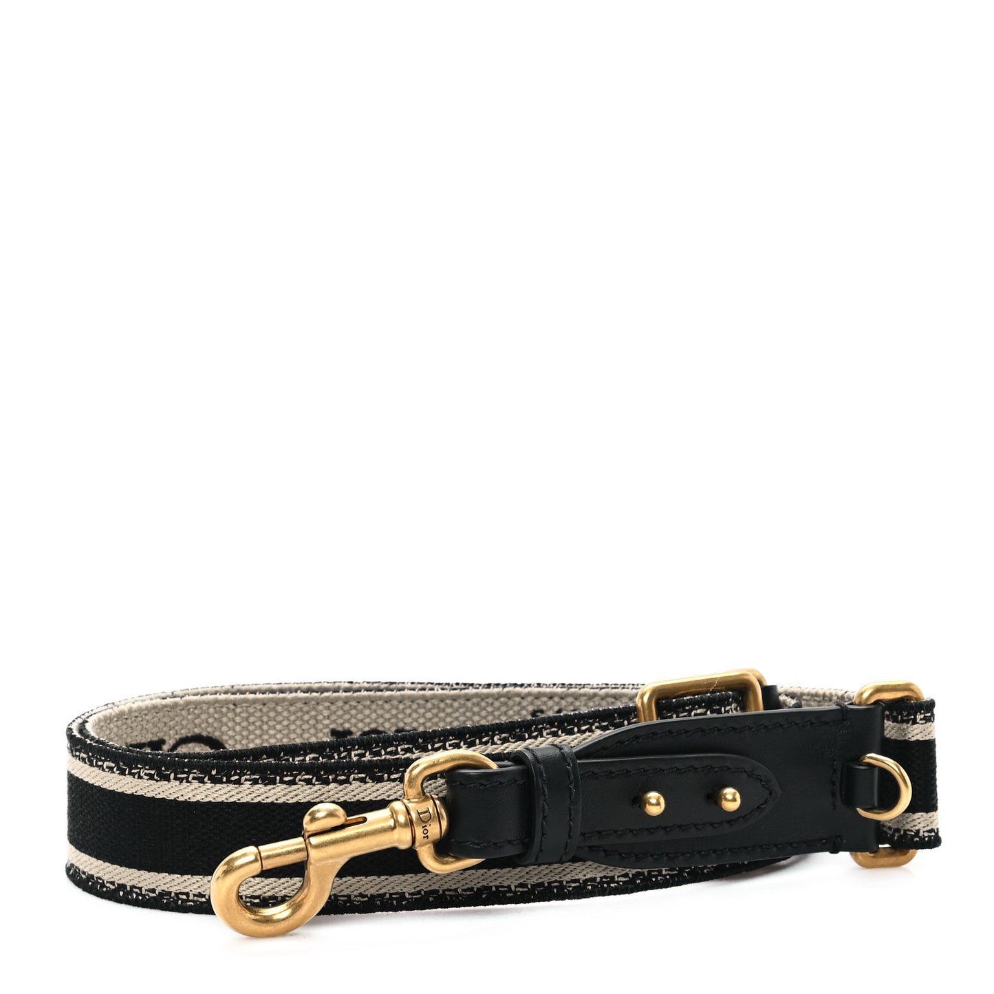 Canvas Embroidered Shoulder Strap Black