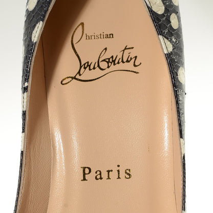Christian Louboutin Watersnake Patchwork No Matter 85 Pumps 36.5 Black White 7 of 7