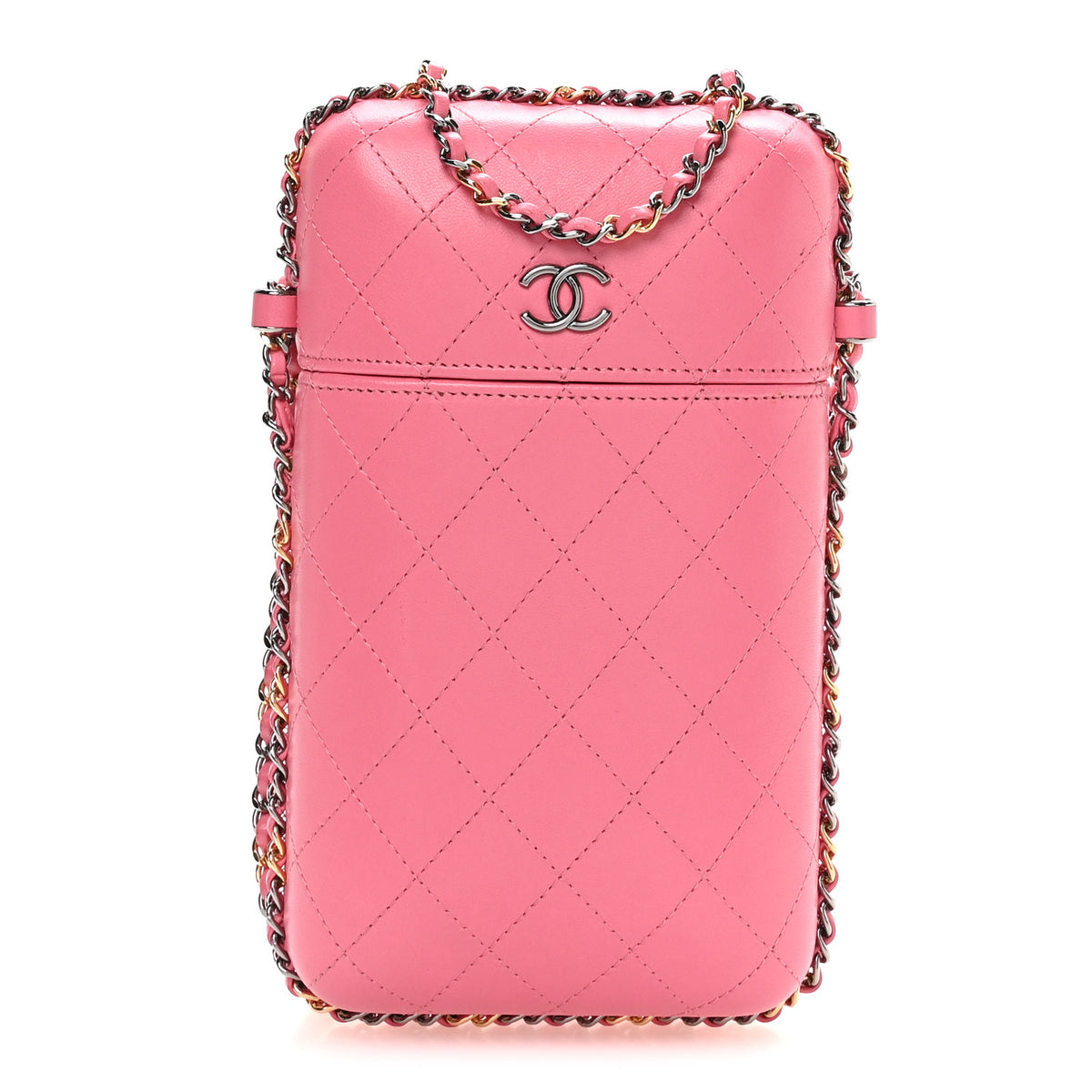 Chanel Lambskin Quilted Chain Around Phone Holder Pink 1 of 9