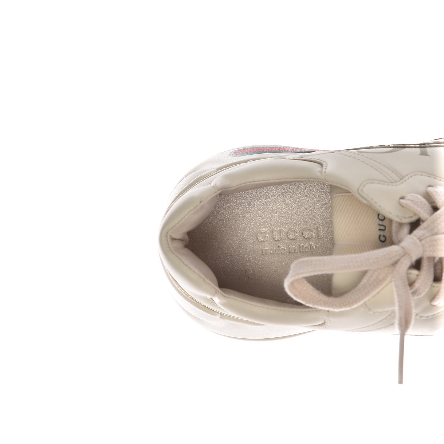Calfskin Logo Womens Rhyton Sneakers 37.5 Ivory