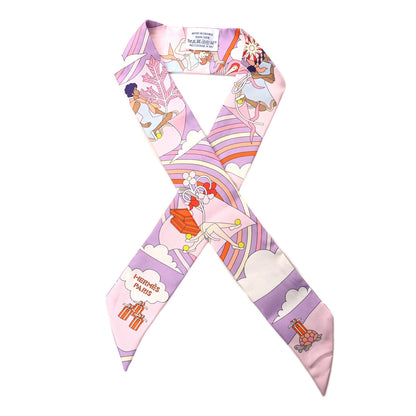 Hermes Silk Carres Volants Twilly Lilas Rose Pale Orange 1 of 5