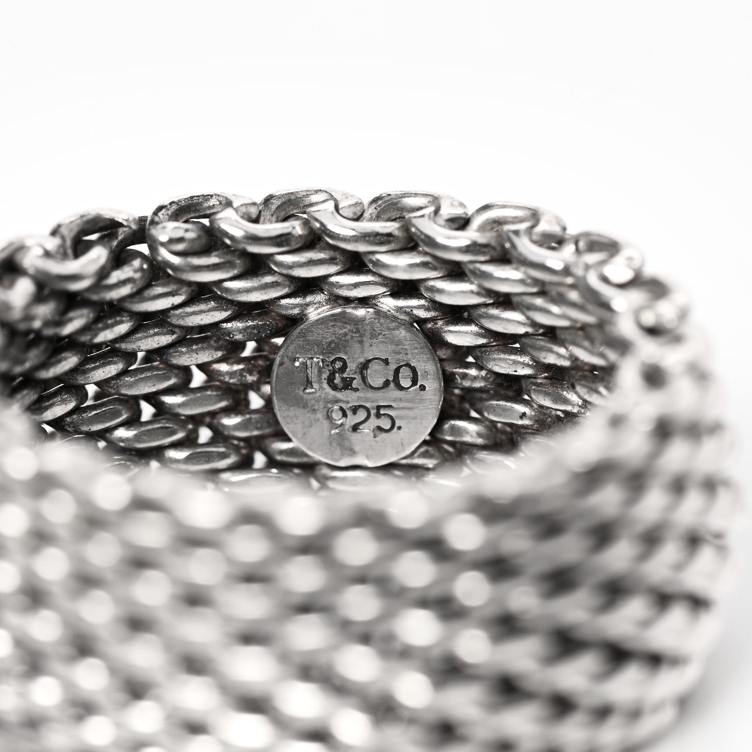 Tiffany Sterling Silver Somerset Mesh Ring 52 6 4 of 4
