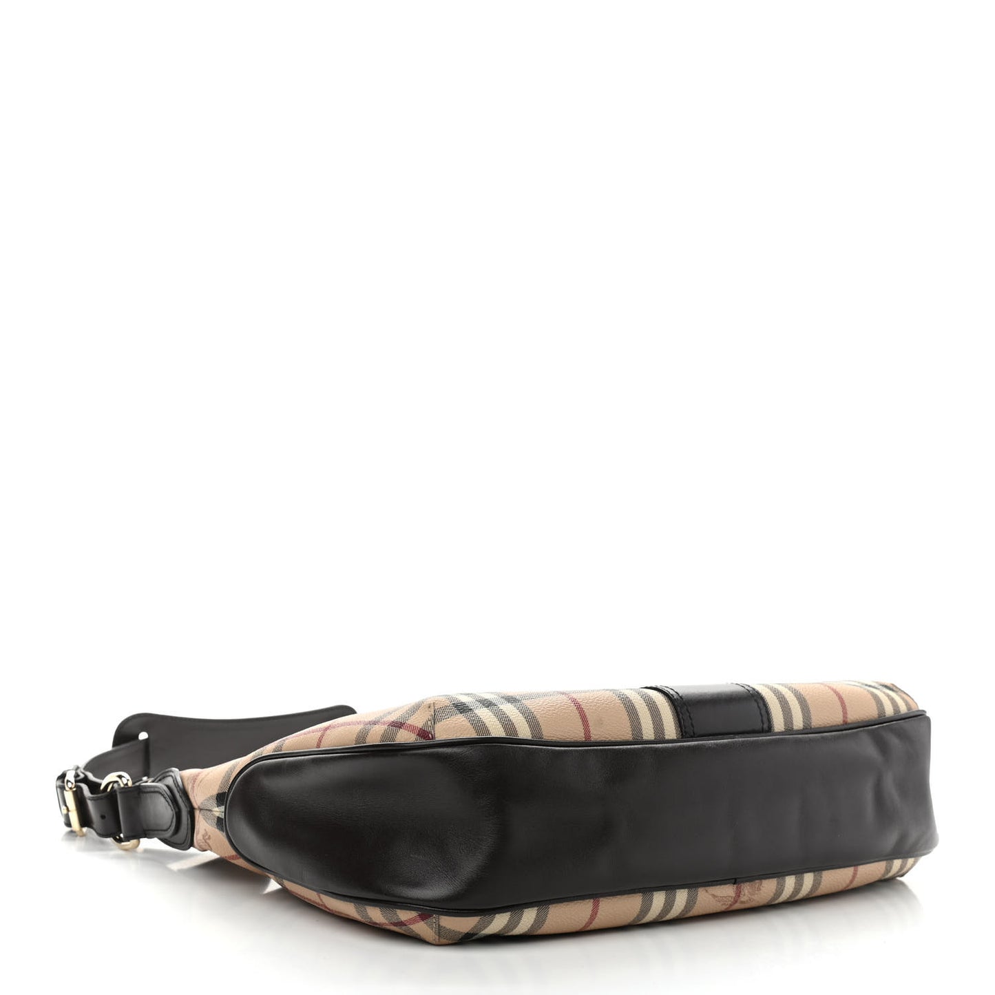 Haymarket Check Buckle Shoulder Bag Dark Brown