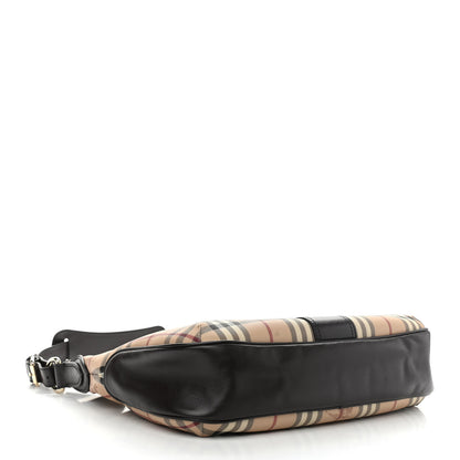 Burberry Haymarket Check Buckle Shoulder Bag Dark Brown 4 of 16