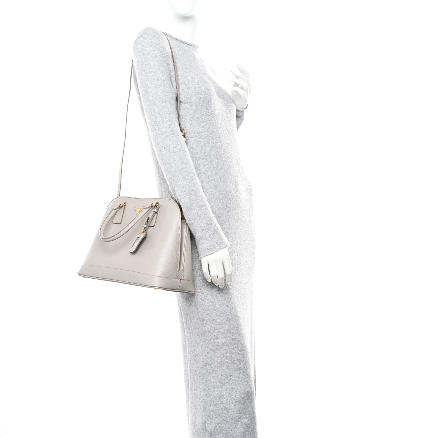 Prada Saffiano Lux Medium Promenade Tote Argilla 2 of 12