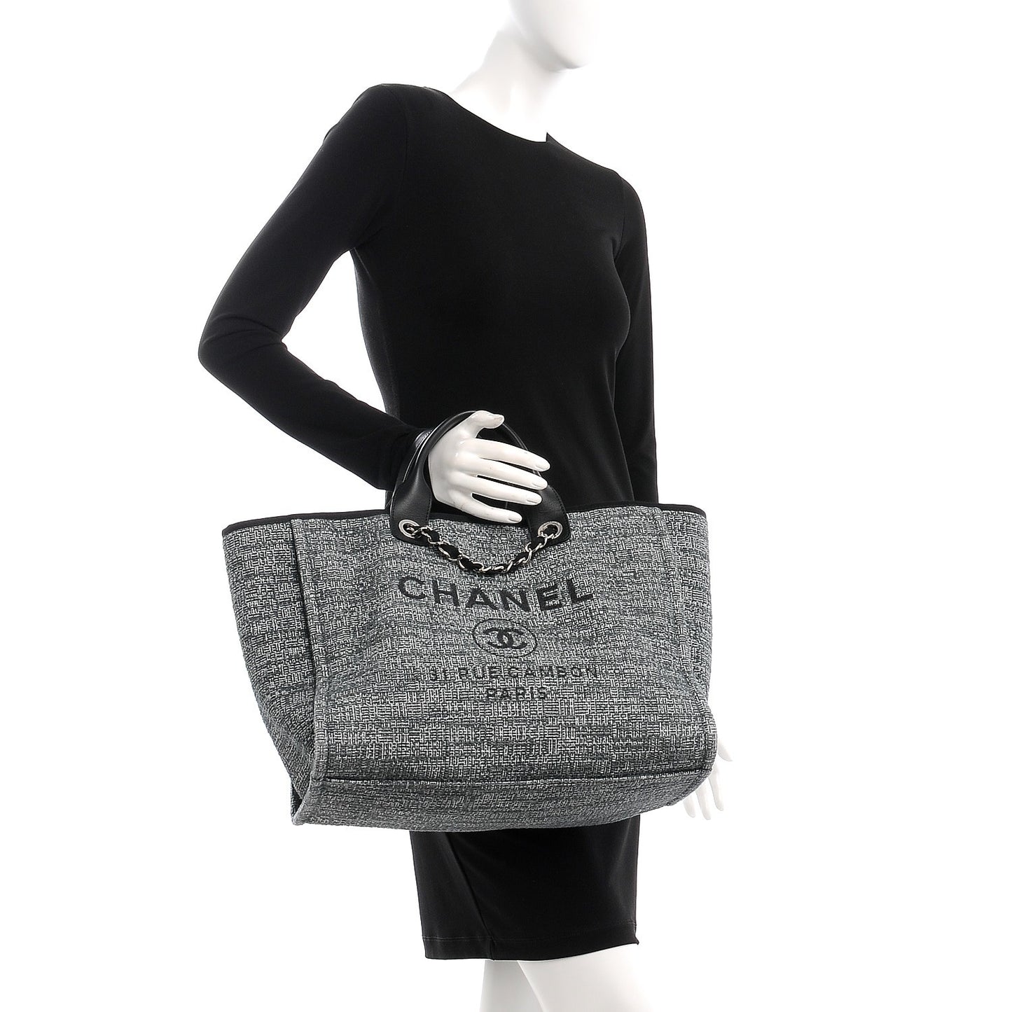 Canvas Large Deauville Tote Charcoal