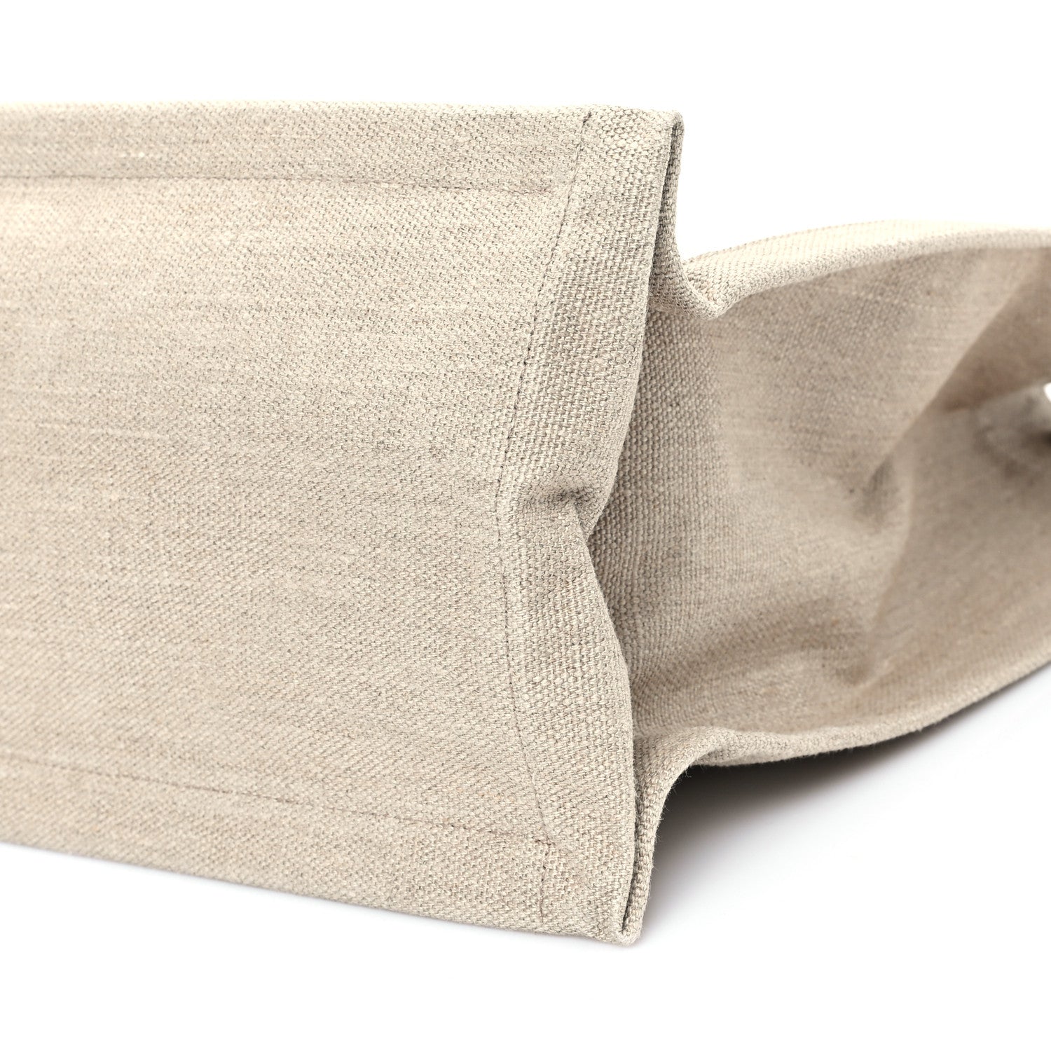 Saint Laurent Linen Calfskin Rive Gauche Tote Optic White 10 of 11
